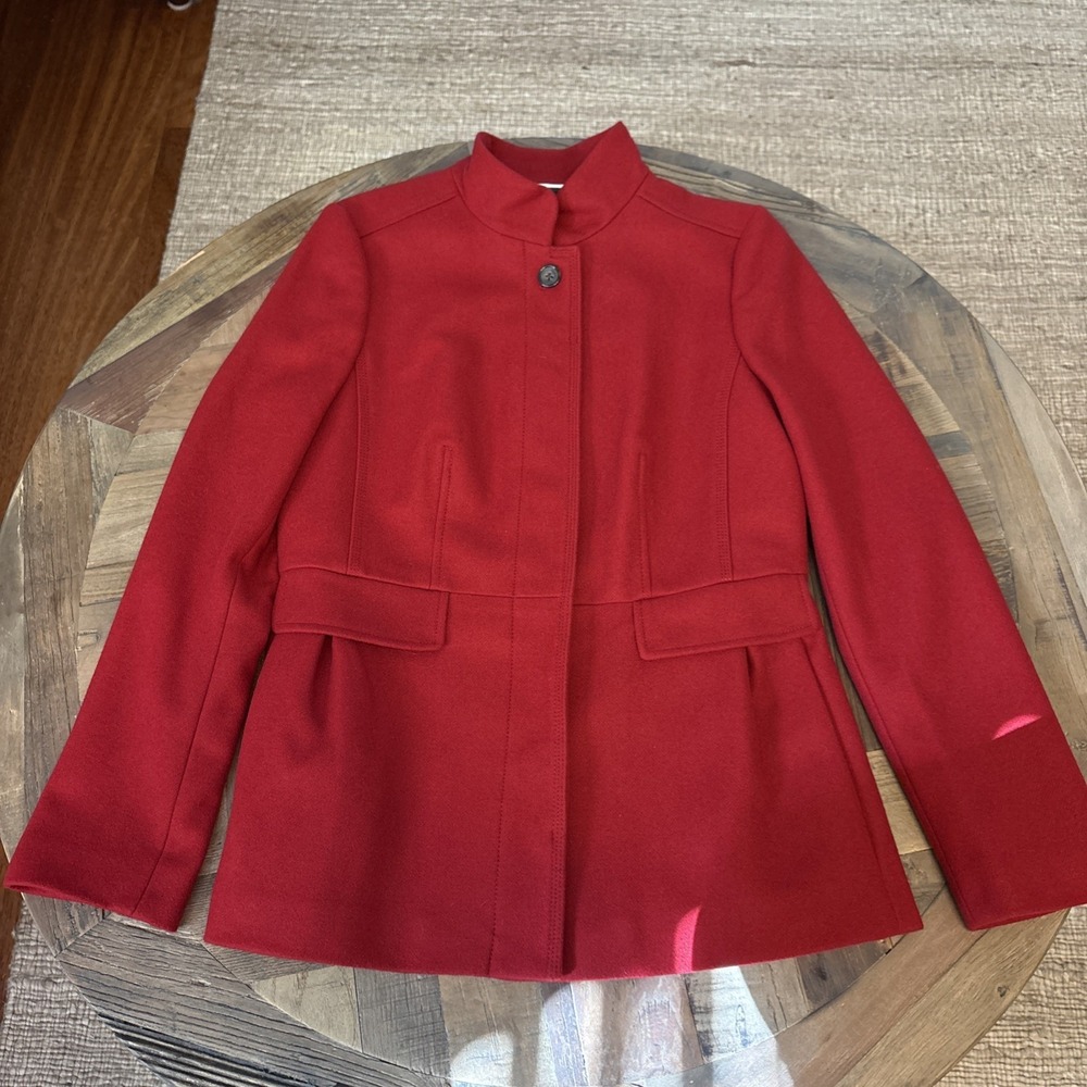 Women's Red Banana Republic Italian Wool Coat Size Medium - Picture 2 of 7
